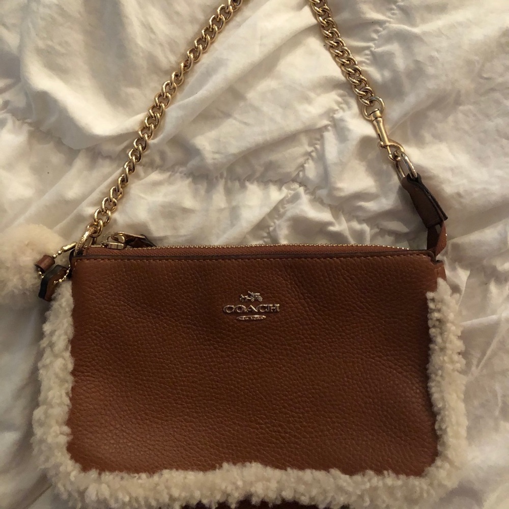 Coach Brown Leather Mini Purse (NEVER USED)